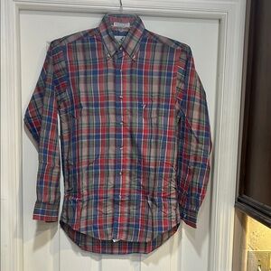 Vintage Flying Scotsman Men's Multicolor Plaid Button Down Shirt
